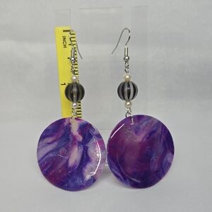 Elegant Purple Swirl Earrings